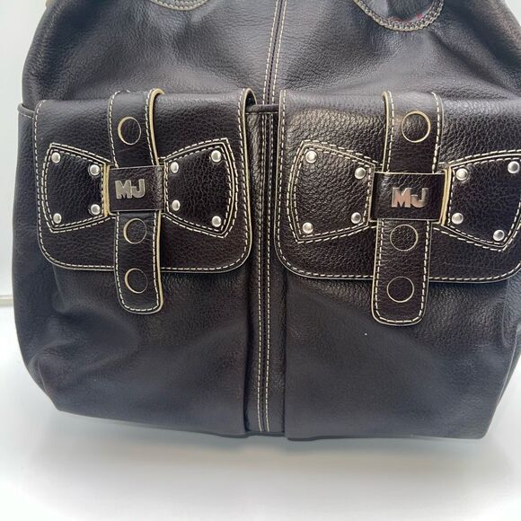 Marc Jacobs Vintage Thick Leather Hobo Bag With Bows And Psychedelic Interior - Picture 9 of 16
